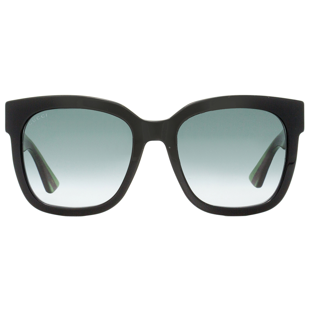 Gucci Square Sunglasses GG0034SN 002 Black/Green/Red  54mm 0034 - Picture 2 of 3